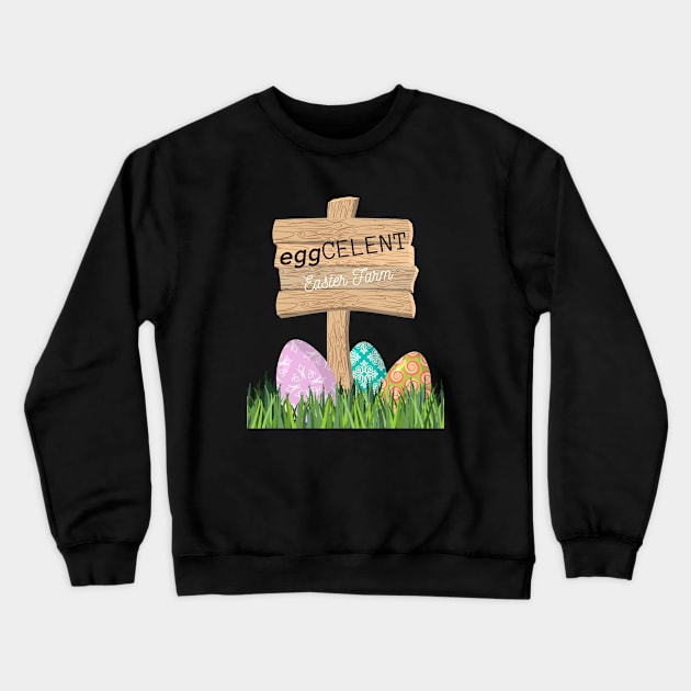 Eggcelent Easter Farm Crewneck Sweatshirt by IlanaArt